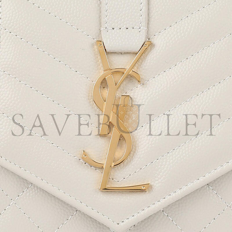 YSL ENVELOPE IN QUILTED GRAIN DE POUDRE EMBOSSED LEATHER 620280BOW919207 (22.5*14*4cm)